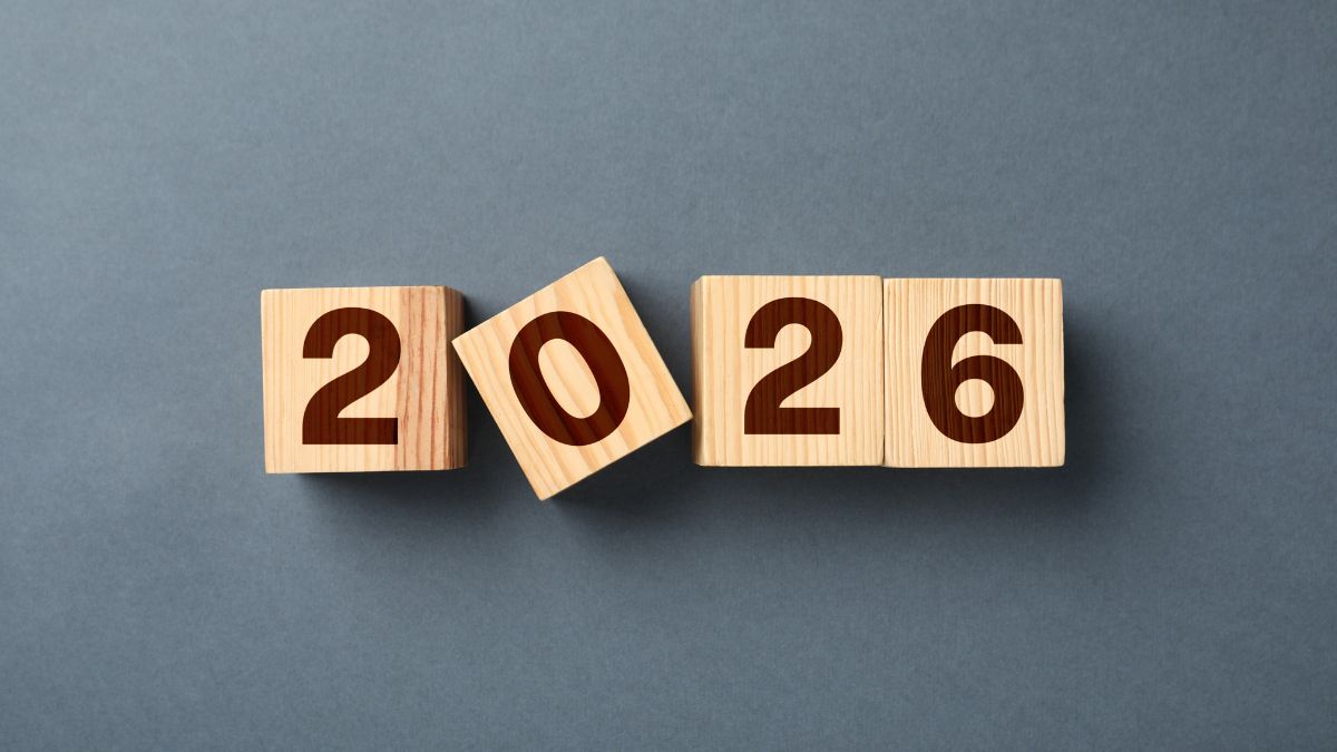 Arte gráfica com o ano 2026 em destaque sobre fundo moderno, representando as tendências empresariais de 2026 para o varejo e serviços.